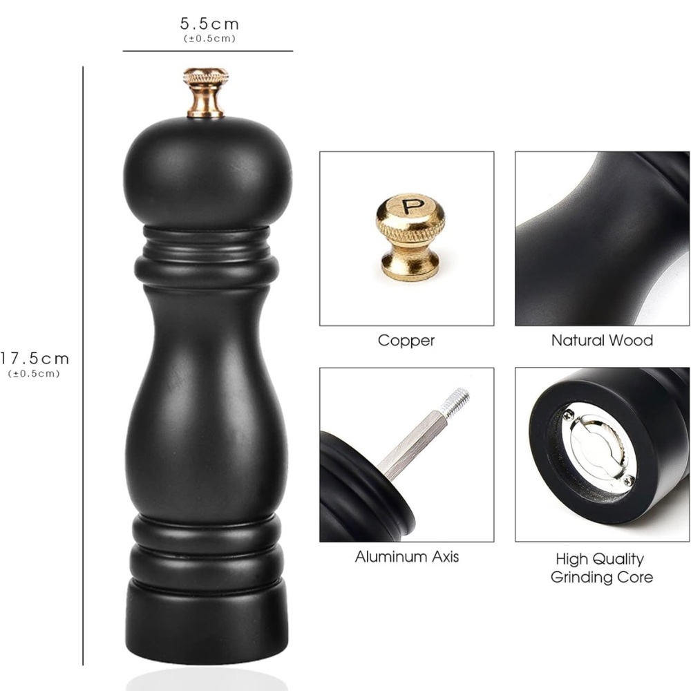 New Salt and Pepper Grinder 7inch Black and White - Picture 5 of 6